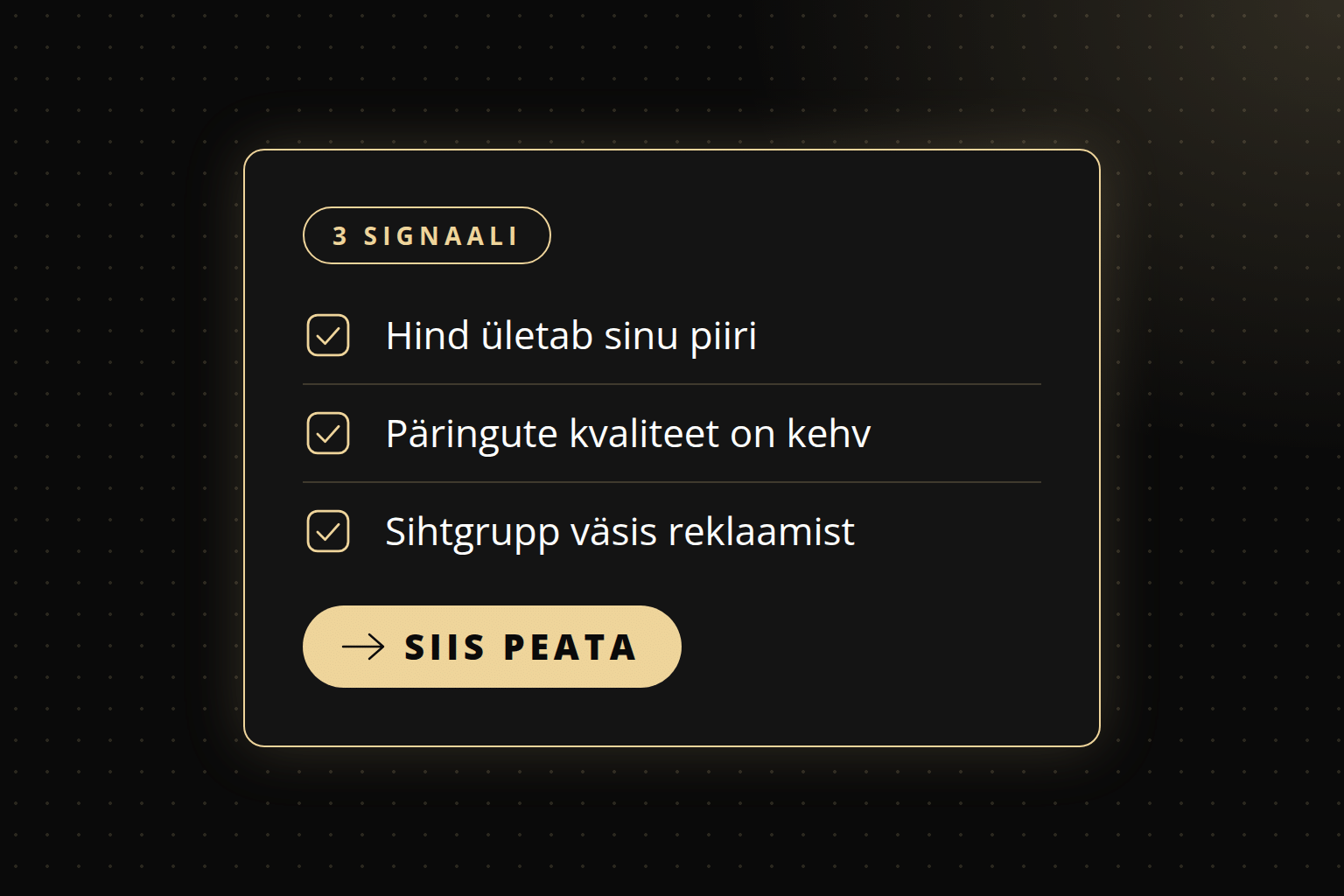 millal reklaam peatada
